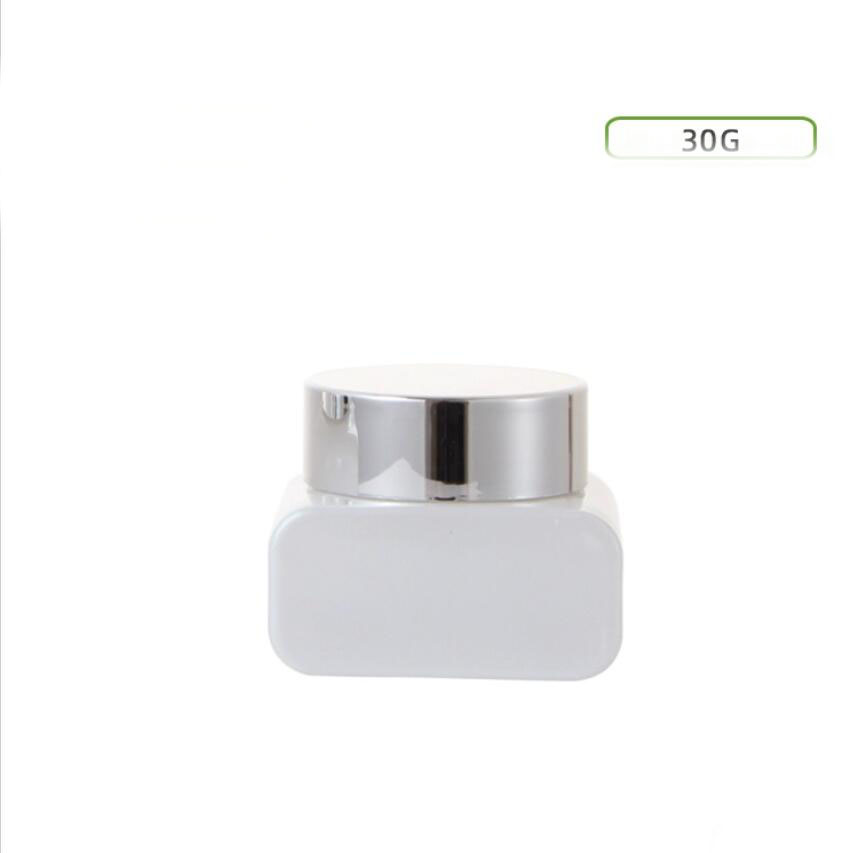 Gel Refill Pack - Frasco de vidro branco 30g, tampa