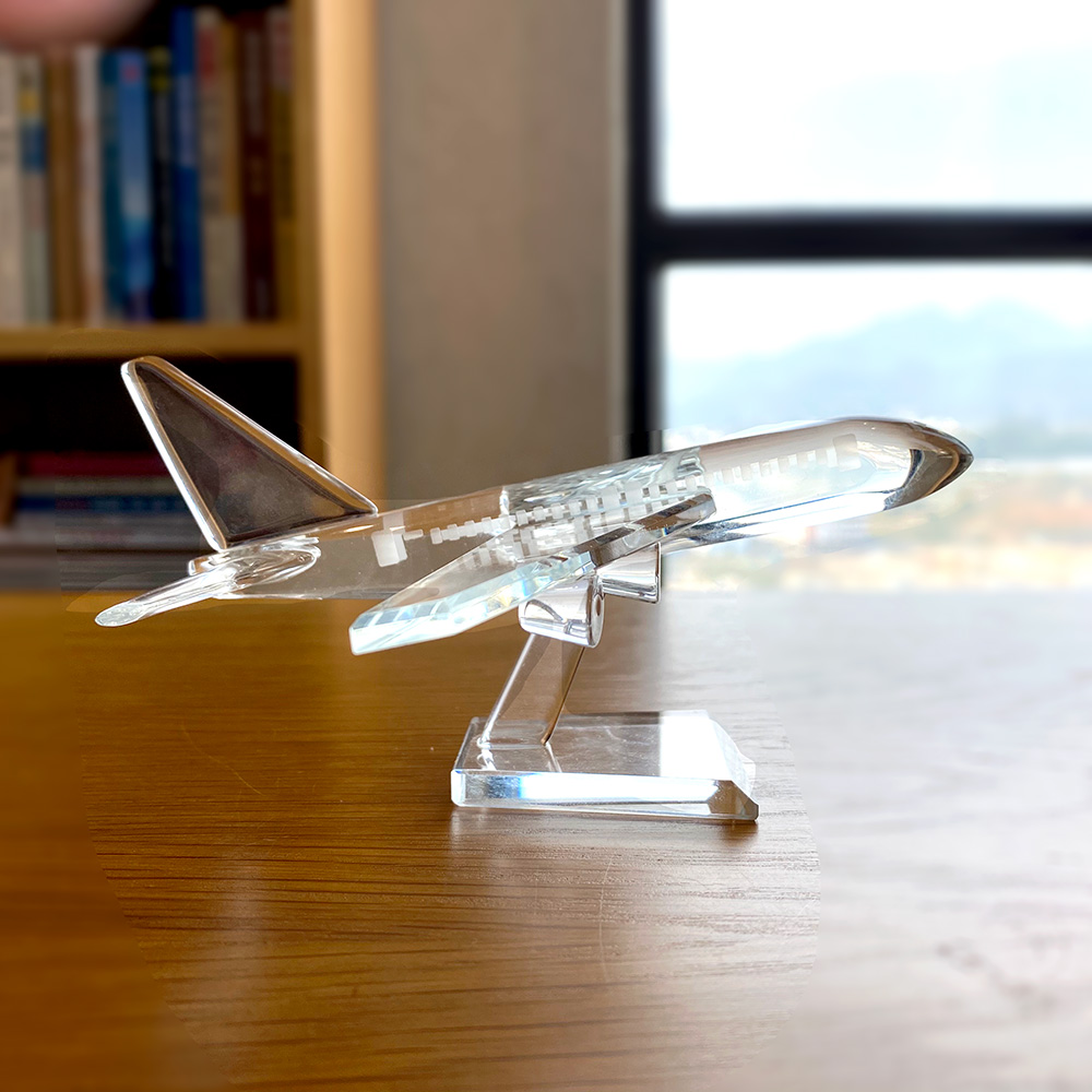 Paper Weight Crystal - Estátua de avião em vidro fofo