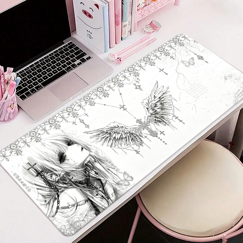 Leather Desk Pad - Mousepad de Couro Preto e Branco